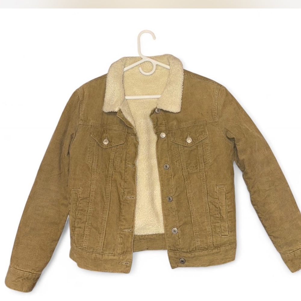 Brandy Melville Tan Sherpa-Lined Jean Jacket